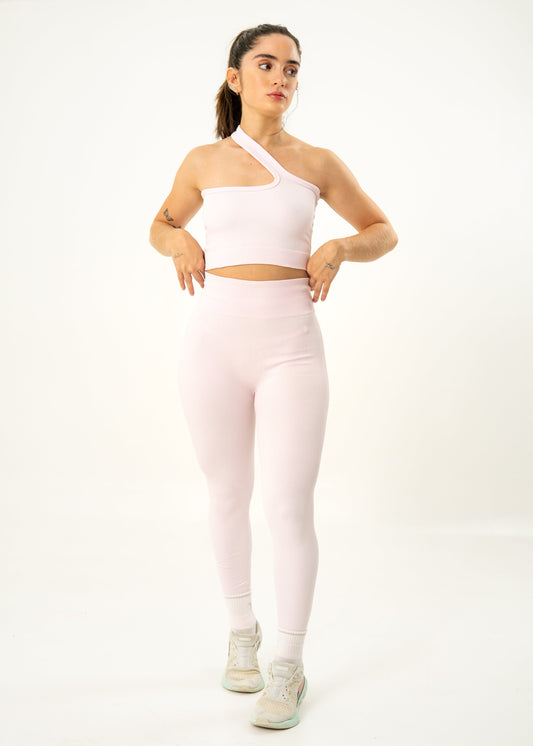 CONJUNTO LEGGINS PUSH UP + TOP SEAMLESS -  ROSA