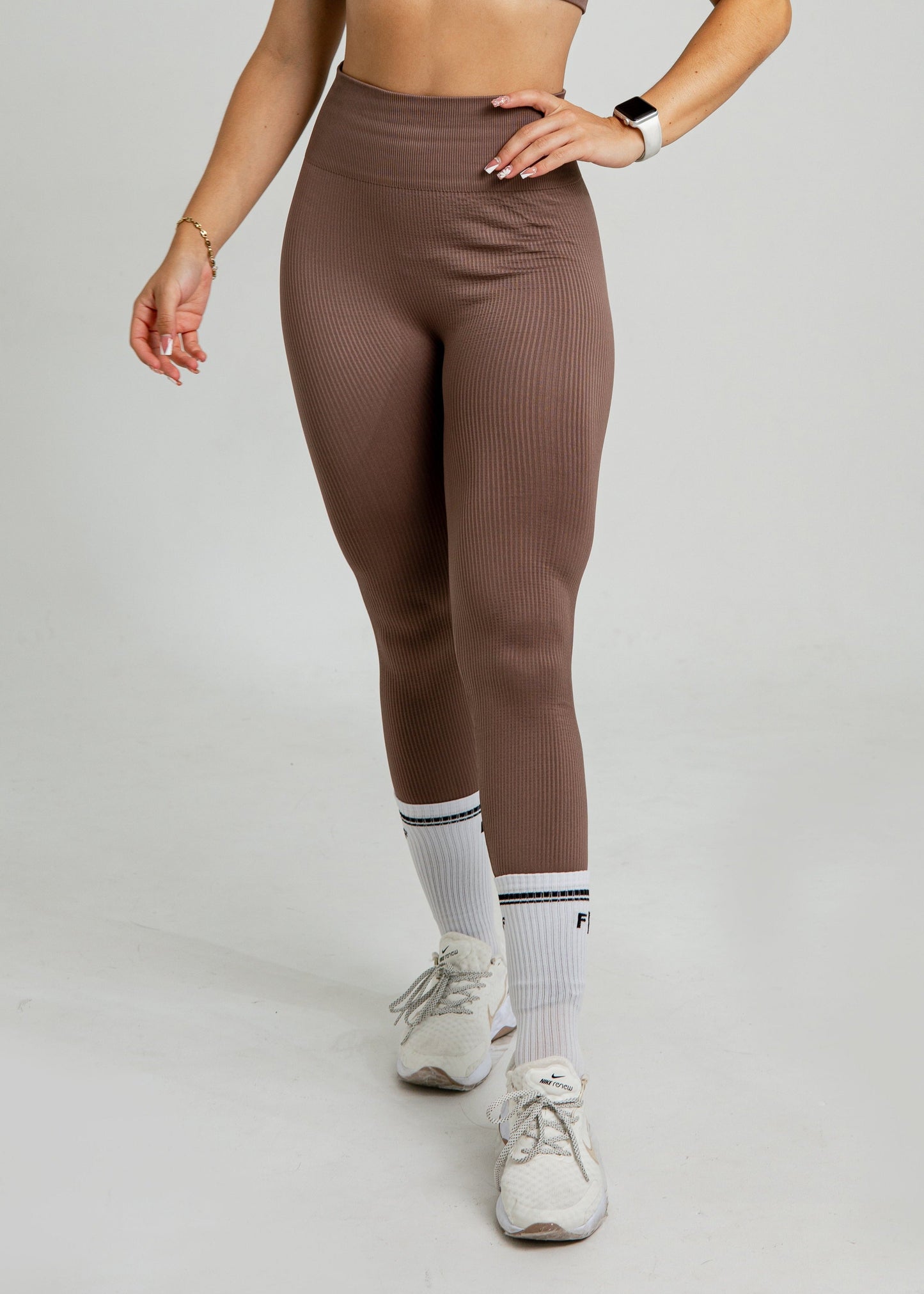 LEGGINS SEAMLESS BASIC PUSH UP- COFFEE
