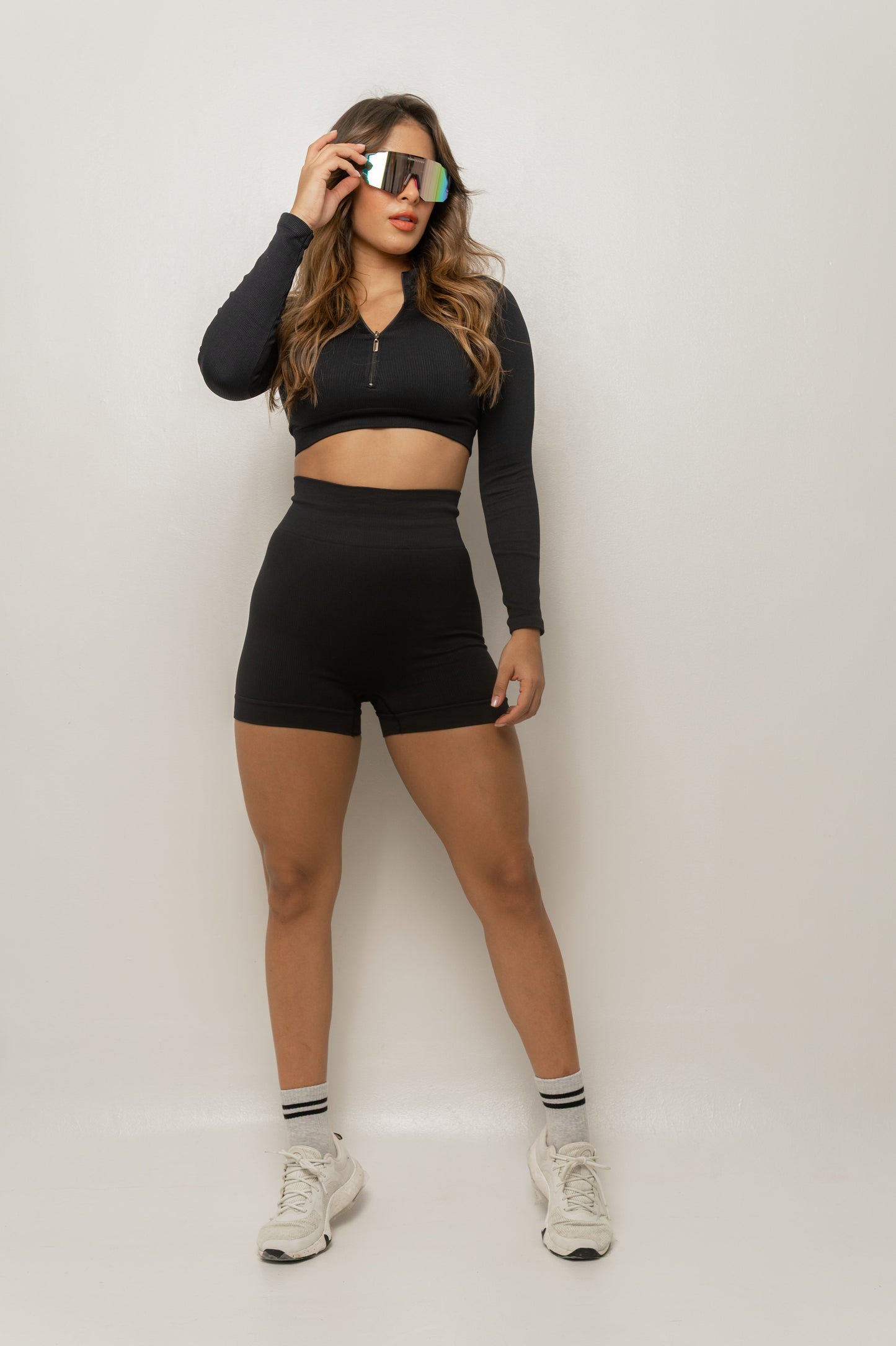 Crop Top Seamless – Negro