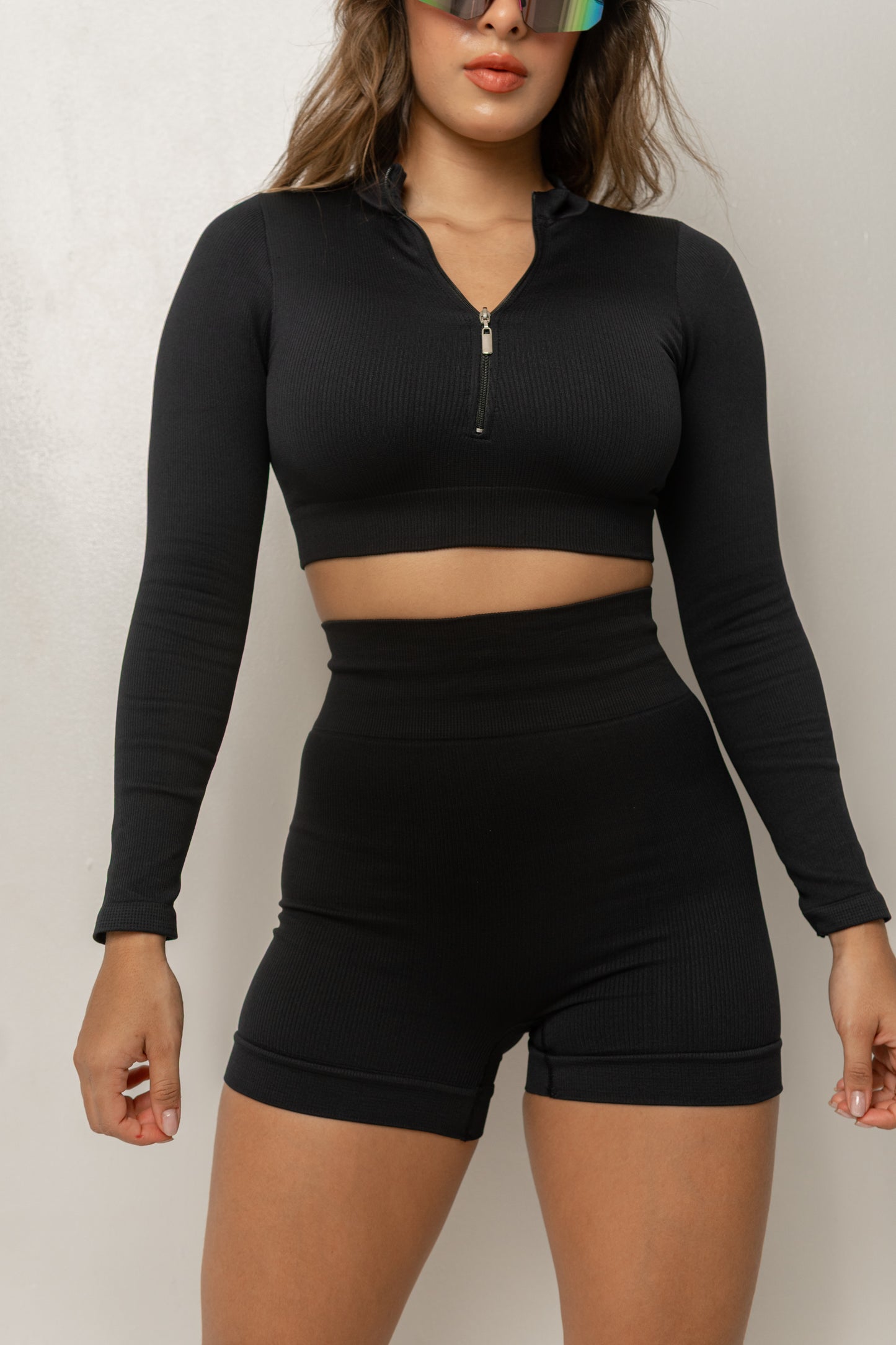 Crop Top Seamless – Negro