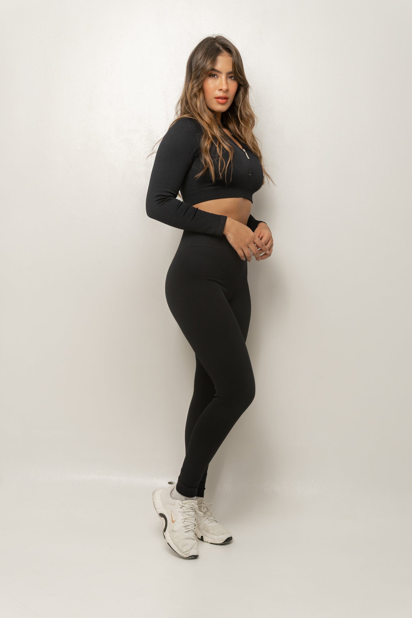 Crop Top Seamless – Negro