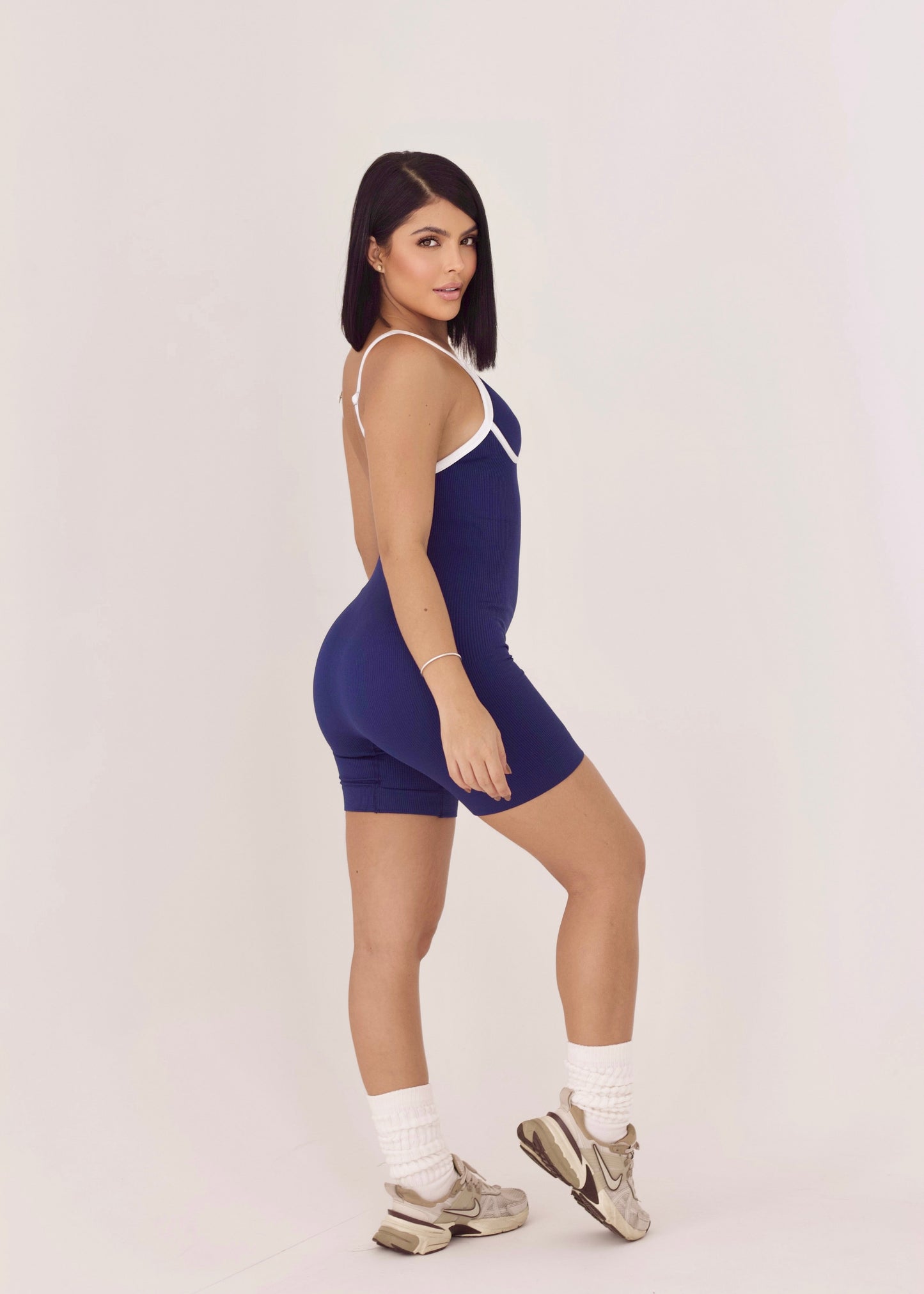 ENTERIZO CORTO SEAMLESS - ASHLEY BLUE