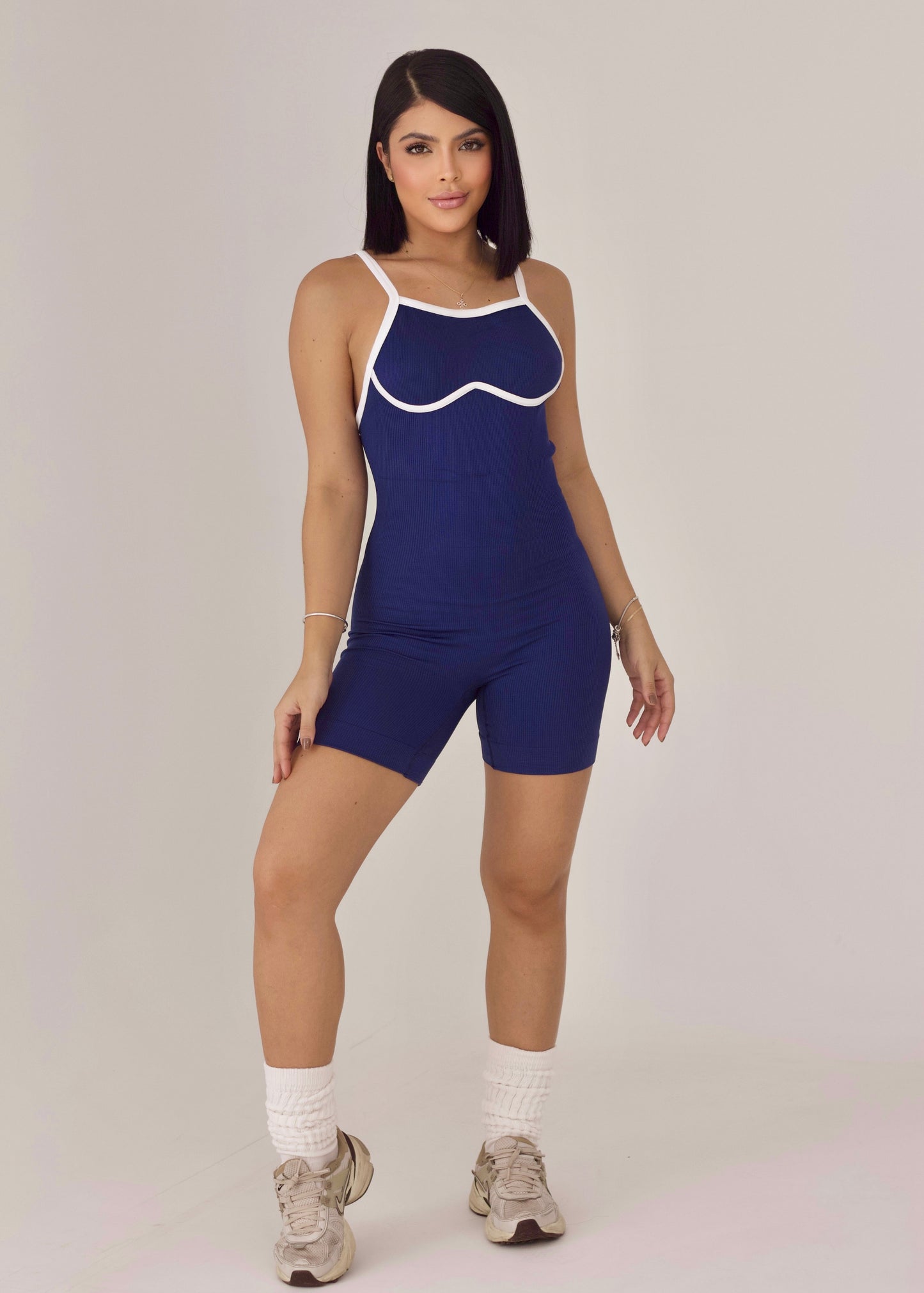 ENTERIZO CORTO SEAMLESS - ASHLEY BLUE