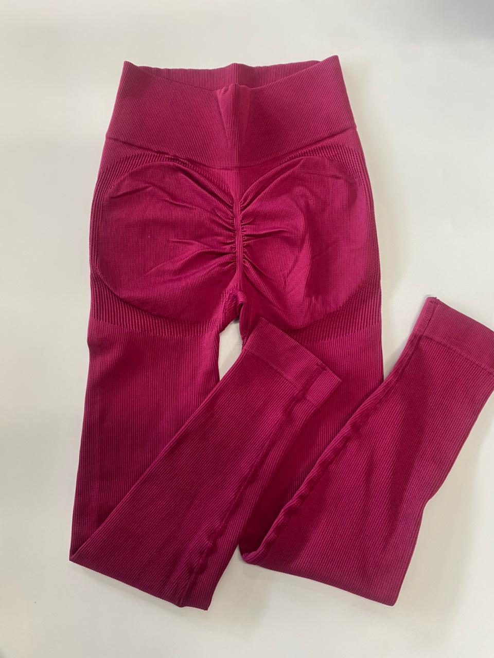 LEGGINS SEAMLESS BASIC PUSH UP-CHERRY