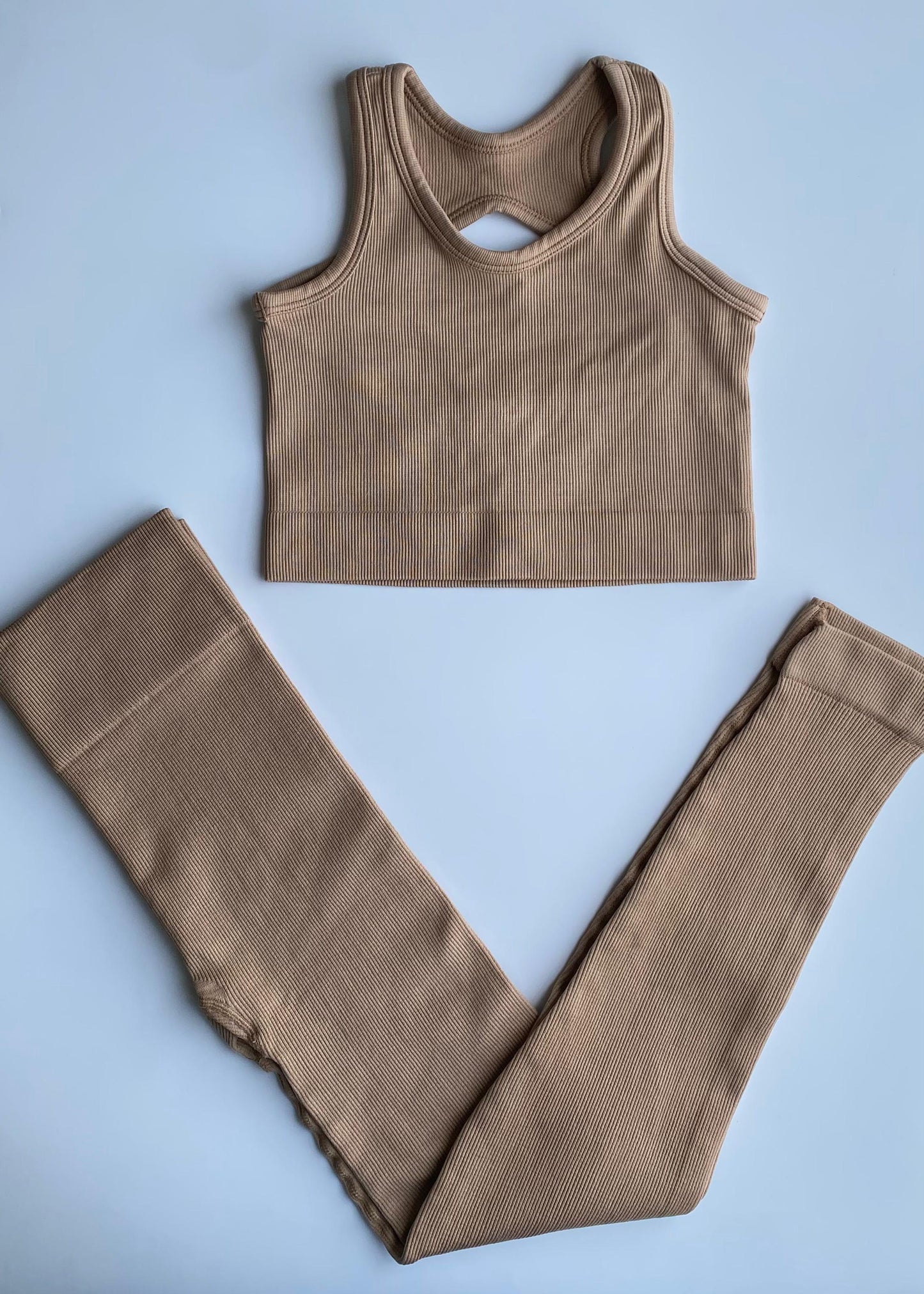 CONJUNTO TOP + LEGGINS BASIC SEAMLESS - CARAMEL