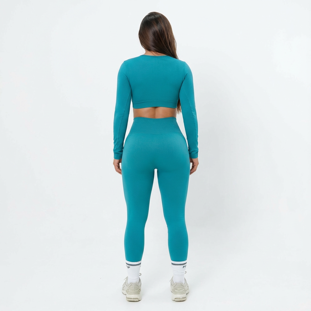 SETx2 TAMARA VERDE (Toop manga larga y leggin liso)