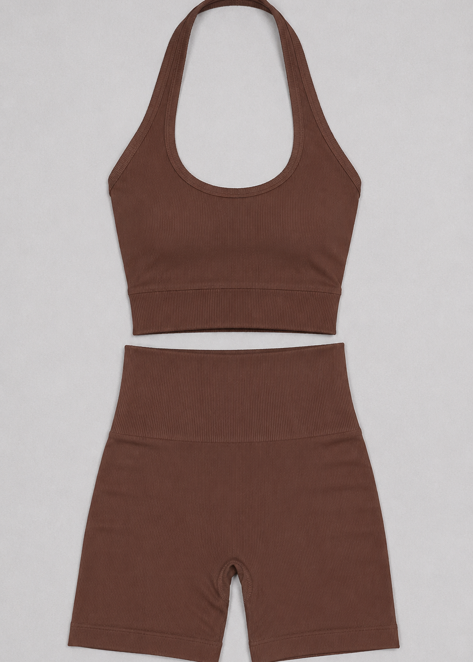 CONJUNTO EMI  BLUSA + SHORT SEAMLESS CAFE