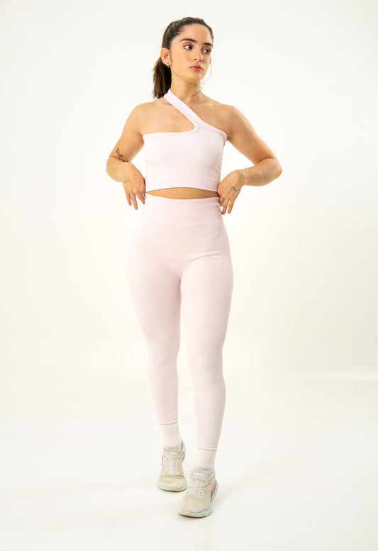 CONJUNTO LEGGINS PUSH UP + TOP SEAMLESS -  ROSA