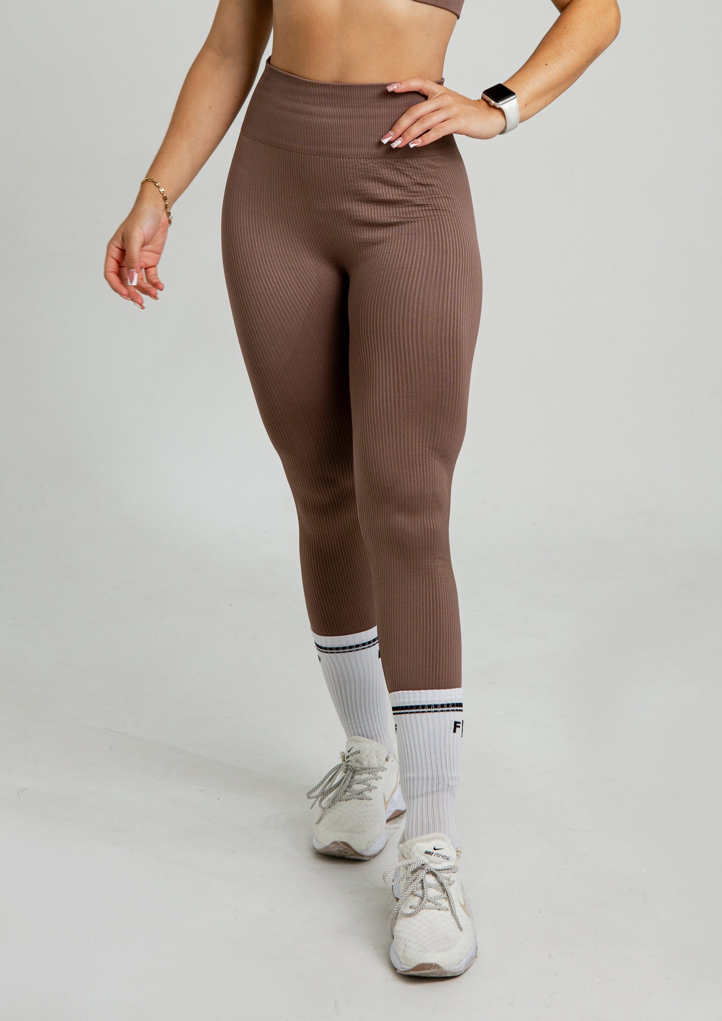 LEGGINS SEAMLESS BASIC -COFFEE