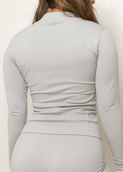 Chaqueta Seamless ZipFit – Gris Claro