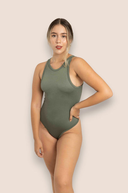 BODY SEAMLESS BRIANA - VERDE MILITAR