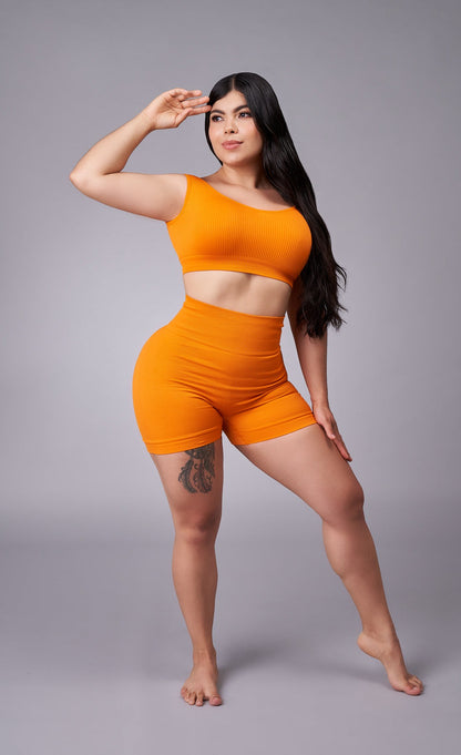 SHORT SEAMLESS - PUSH UP NARANJA