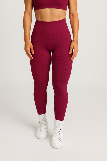 LEGGINS SEAMLESS BASIC PUSH UP-CHERRY