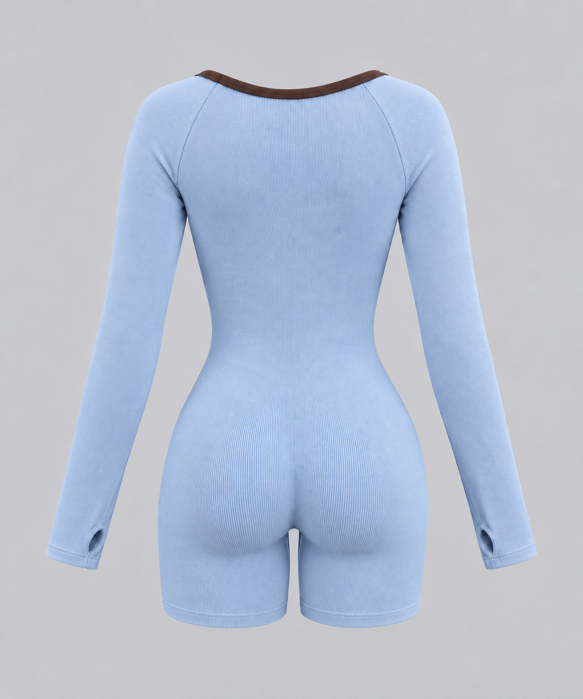 ENTERIZO DEPORTIVO KARI  CORTO SEAMLESS - MANGA LARGA AZUL