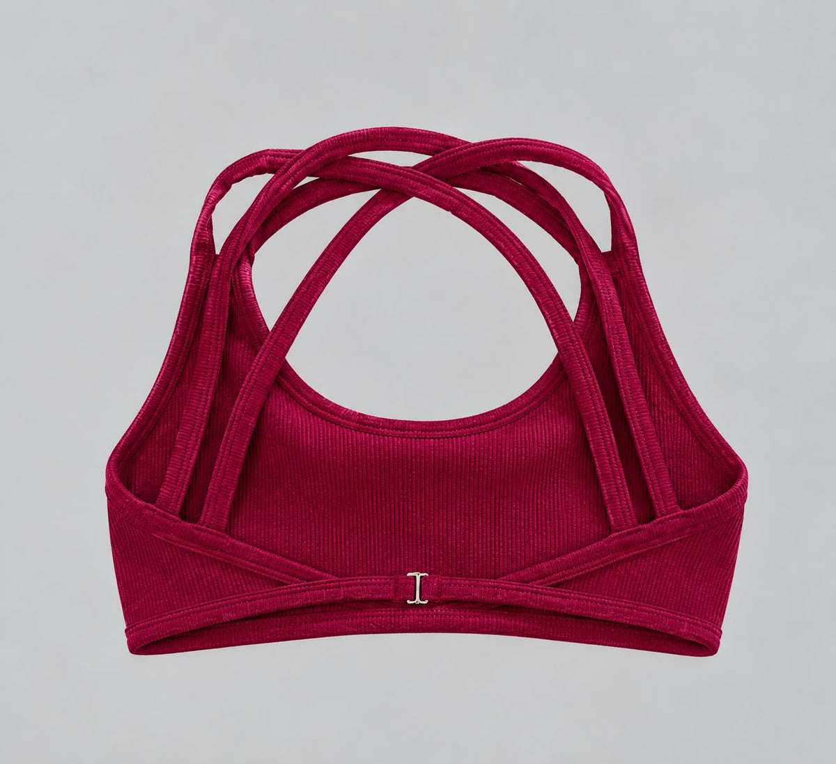 Top Deportivo Borgoña Tiras Cruzadas Seamless