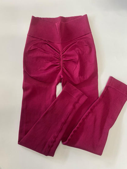 LEGGINS SEAMLESS BASIC PUSH UP-CHERRY