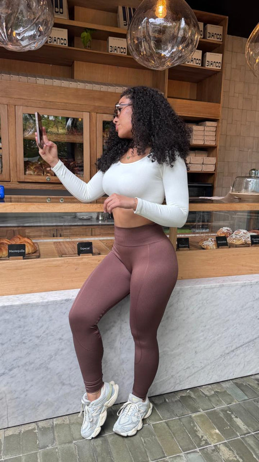LEGGIN SEAMLESS  N001 cafe