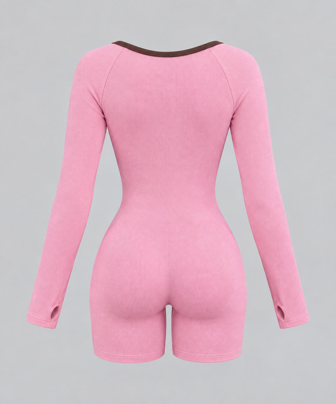 ENTERIZO DEPORTIVO KARI  CORTO SEAMLESS - MANGA LARGA ROSA