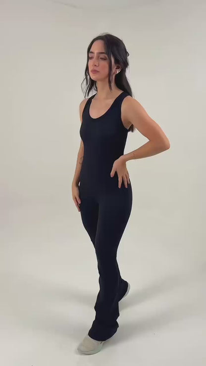 ENTERIZO ASTREA  BOTA ANCHA CON PUSH SEAMLESS - NEGRO