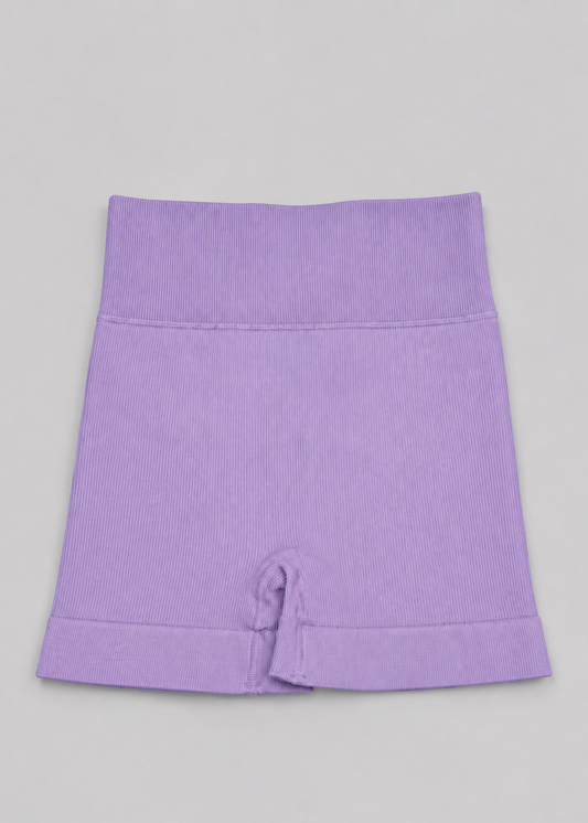 Short Deportivo Lila Sin Costuras Tiro Alto | FitFeel