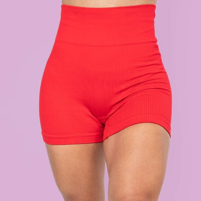 SHORT SEAMLESS - PUSH UP ROJO